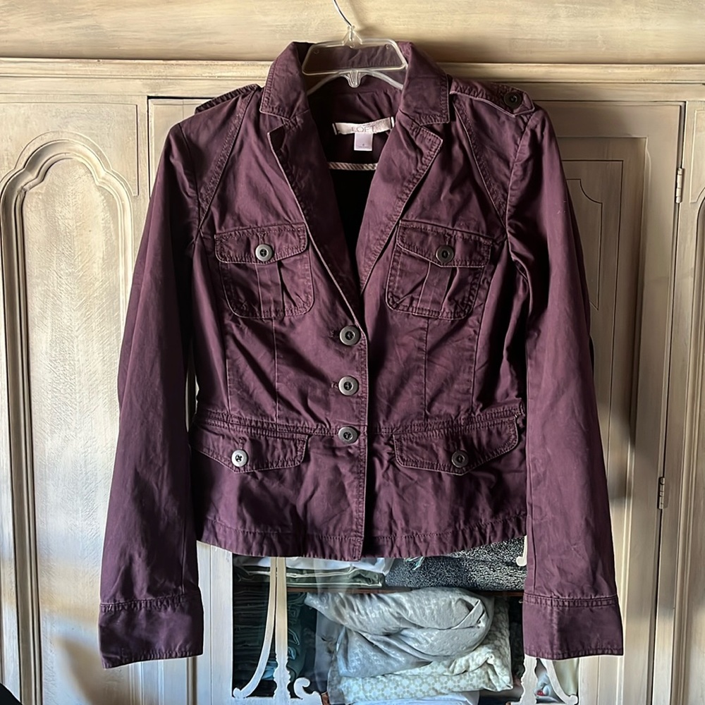 LOFT Ann Taylor Denim Purple “Denim-like” Cotton Jacket